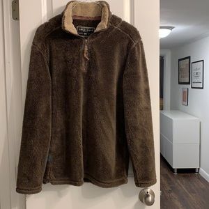 True grit 1/2 zip chocolate brown